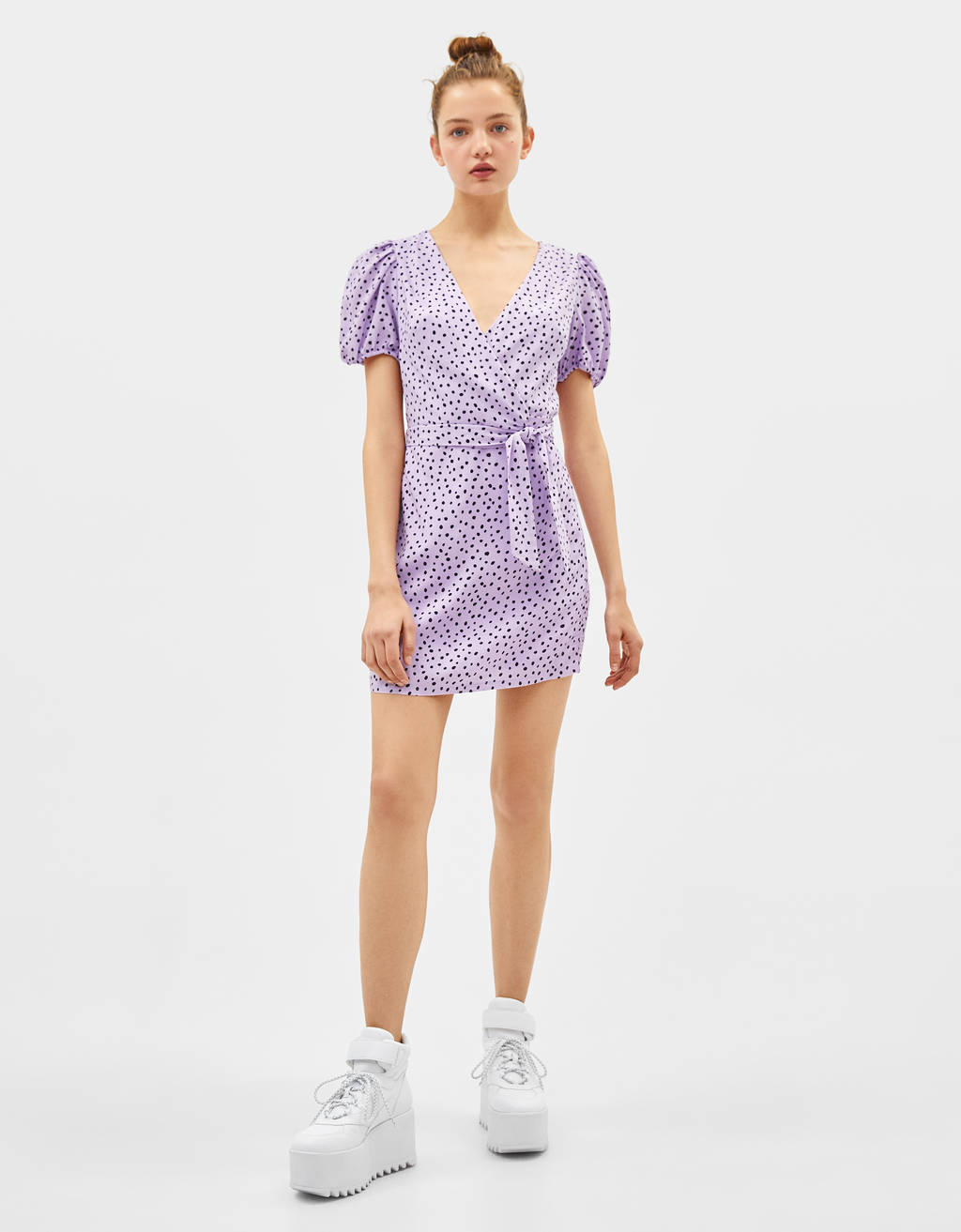 vestido lunares bershka